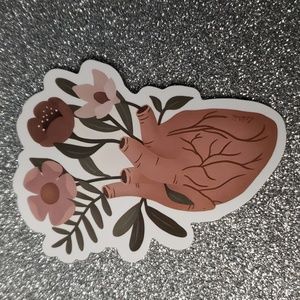 Art GOTHIC PASTEL heart flower waterproof sticker
